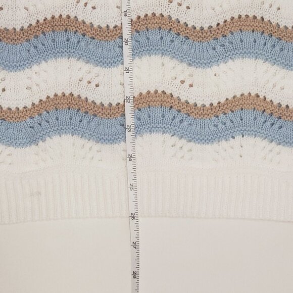 Studio 1886 Sweater Women's Size XL Blue Beige Ivory Cottagecore Light Academia - Picture 10 of 16